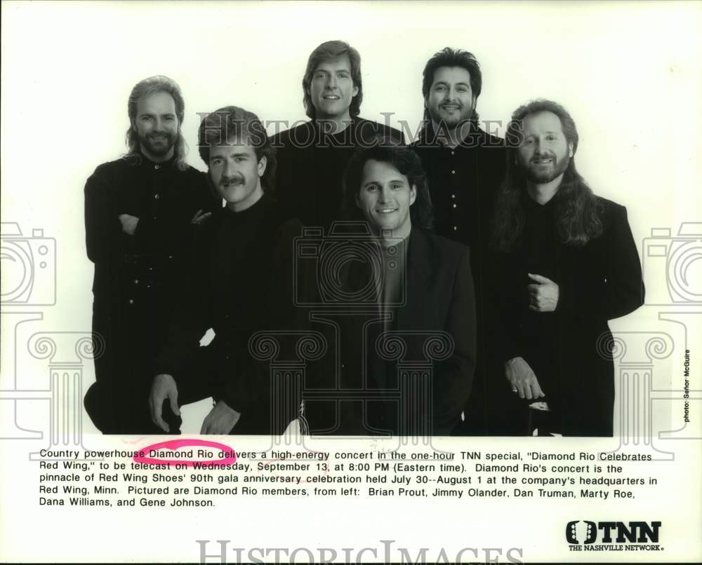 1995 Press Photo &quot;Diamond Rio Celebrates Red Wing&quot; - TNN music special- Historic Images