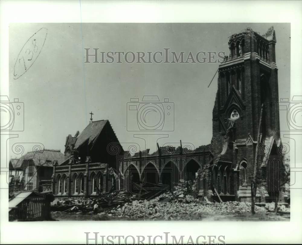 1900 Destruction at St. Patrick&#39;s Catholic Church by 1900 Hurricane - Historic Images