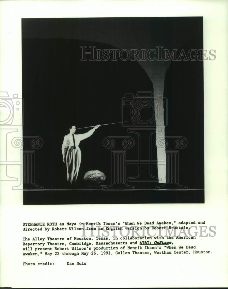 1991 Press Photo Stephanie Roth stars in Alley Theater&#39;s &quot;When We Dead Awaken&quot;- Historic Images