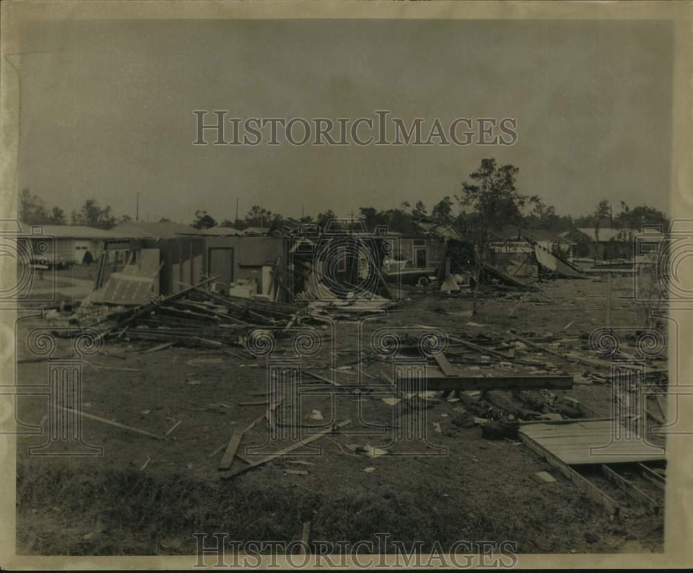 1961 Press Photo Wreckage Left From Hurricane Carla - Historic Images