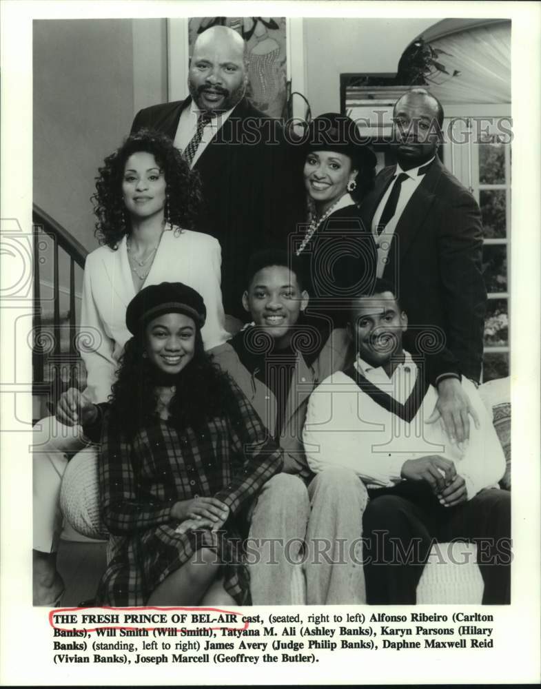 1990 Press Photo Cast of &quot;Fresh Prince of Bel-Air&quot; television show - hca66251- Historic Images