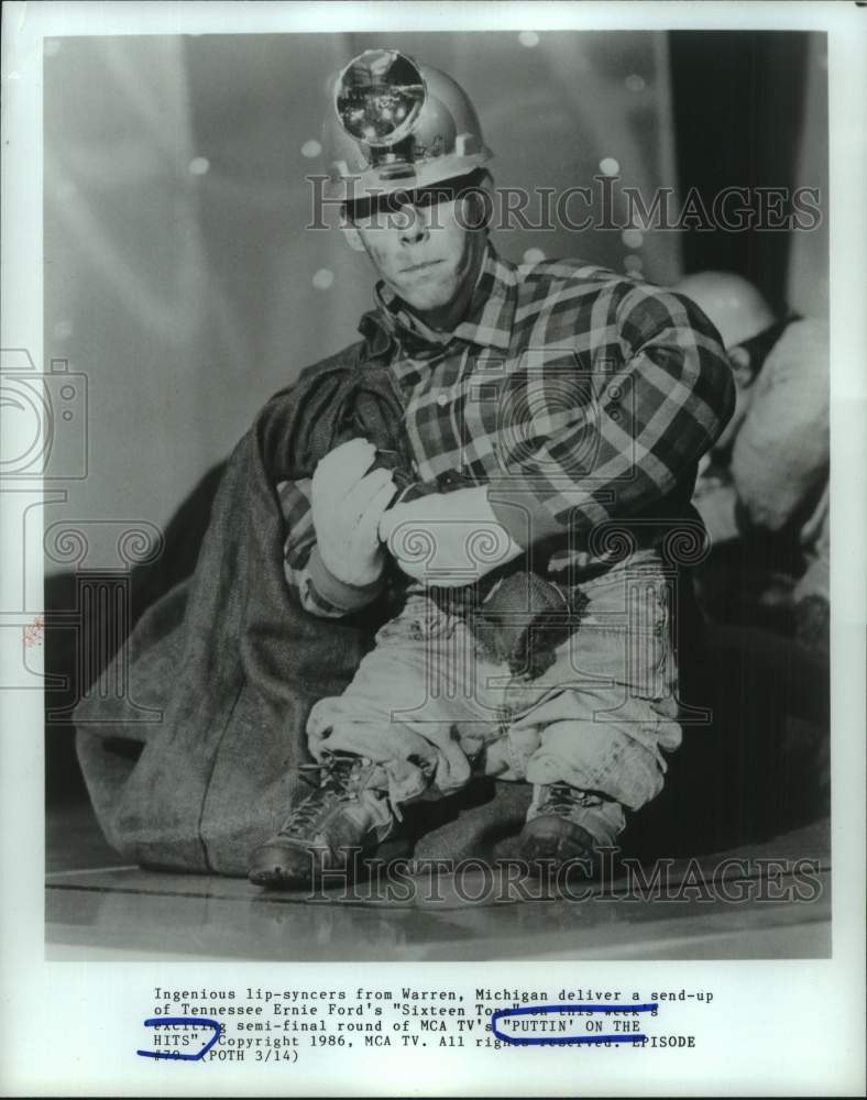 1986 Press Photo Warren, Michigan Performers at MCA TV&#39;s &quot;Puttin&#39; On The Hits&quot;- Historic Images