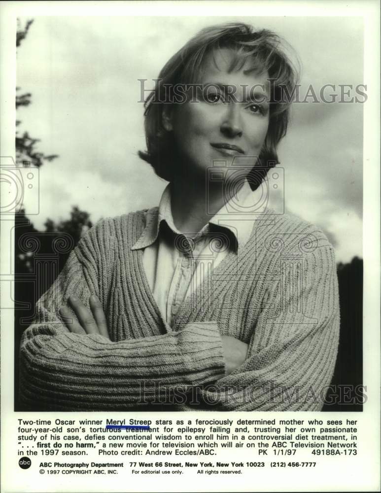 1997 Press Photo Meryl Streep stars as mother in &quot;...first do no harm&quot; TV movie- Historic Images