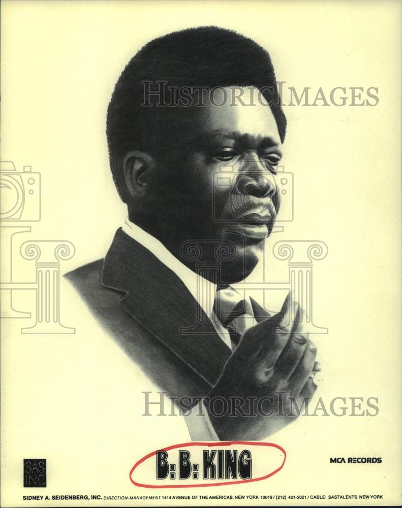 1989 Press Photo Illustration of Singer &amp; Musician B.B. King - hca66543- Historic Images