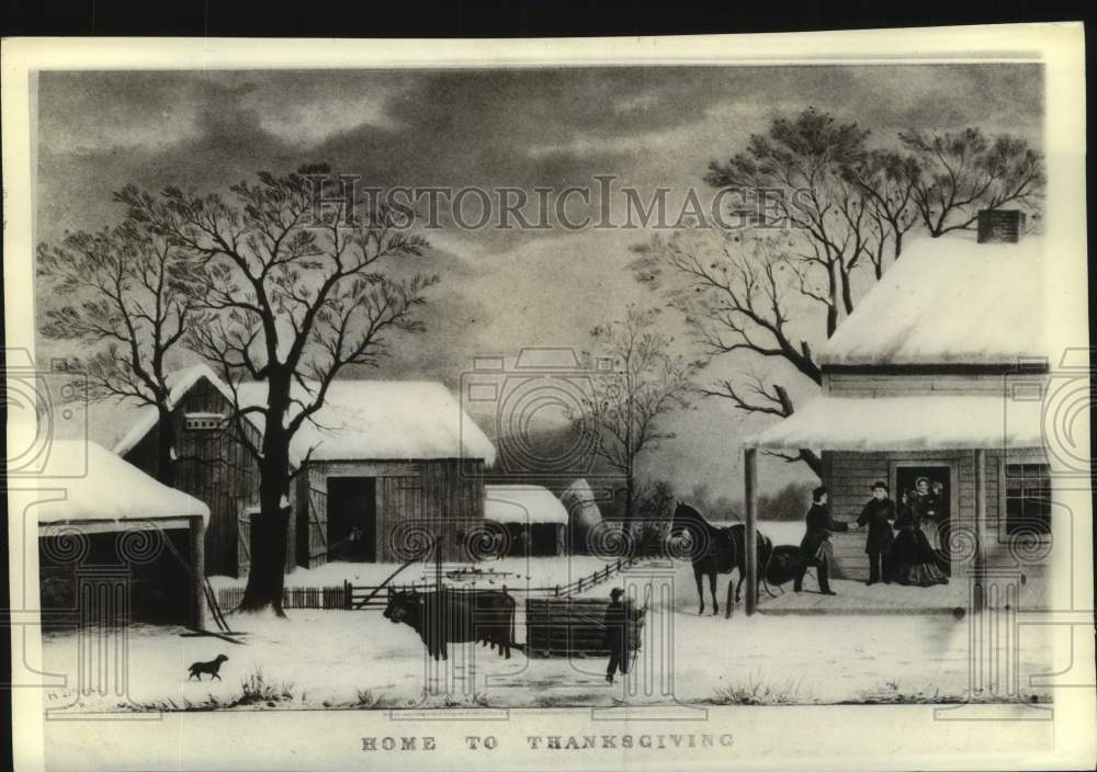 1940 "Home to Thanksgiving" painting-Historic Images