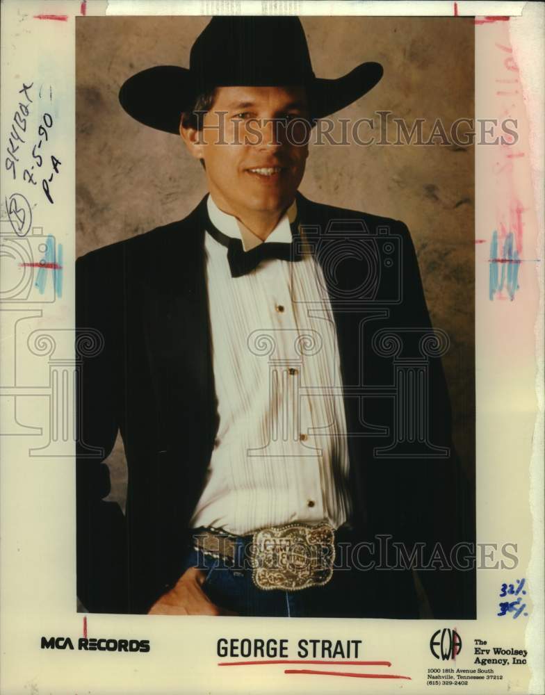 1990 Press Photo Country Music Star George Strait - hca68145- Historic Images