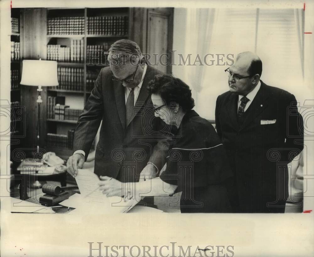 1962 Pre-Meeting Conference With Board Members and Secretary, Texas-Historic Images