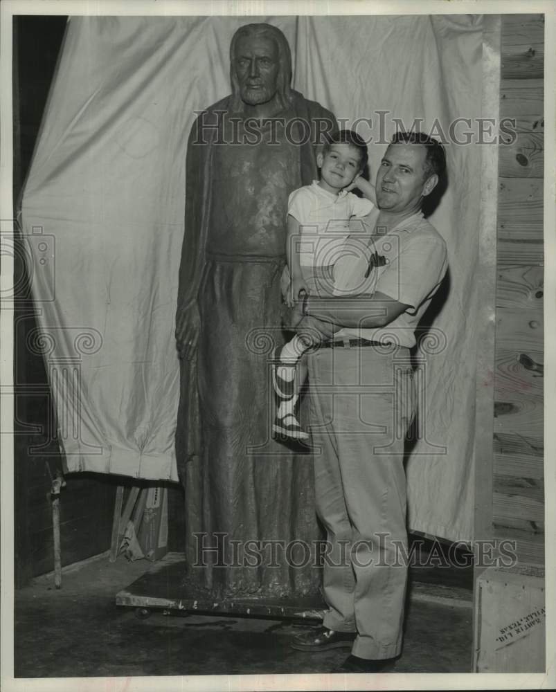 1958 Press Photo Sculptor Lincoln Borglum - Historic Images