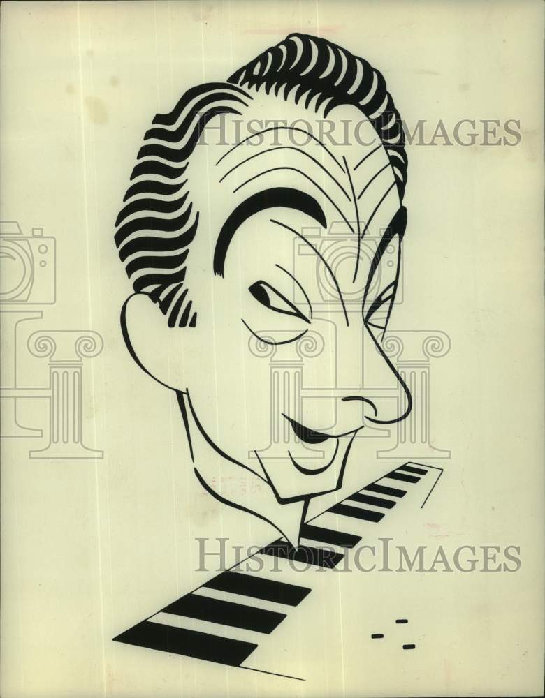 1963 Press Photo Cartoon of Victor Borge, pianist - Historic Images