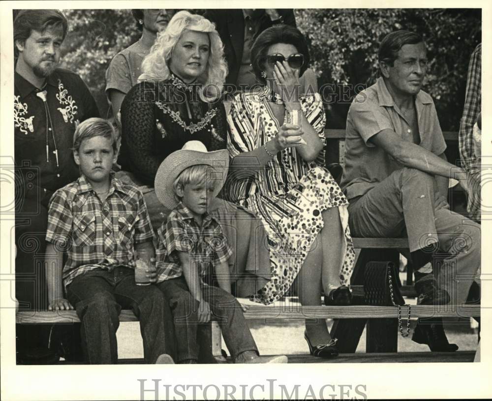 1982 Queen Beatrix and Prince Claus watch rodeo, Houston - Historic Images