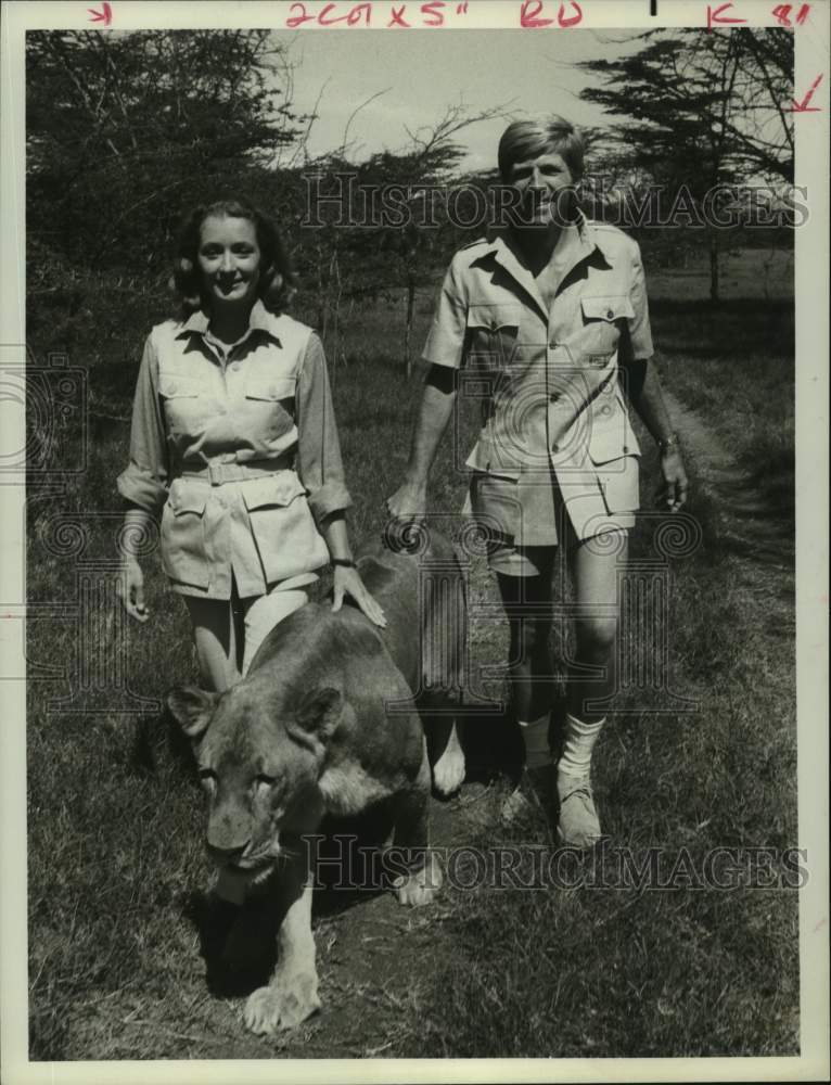 1974 Press Photo Actor Gary Collins &amp; actress Diana Muldaur star on &quot;Born Free&quot; - Historic Images