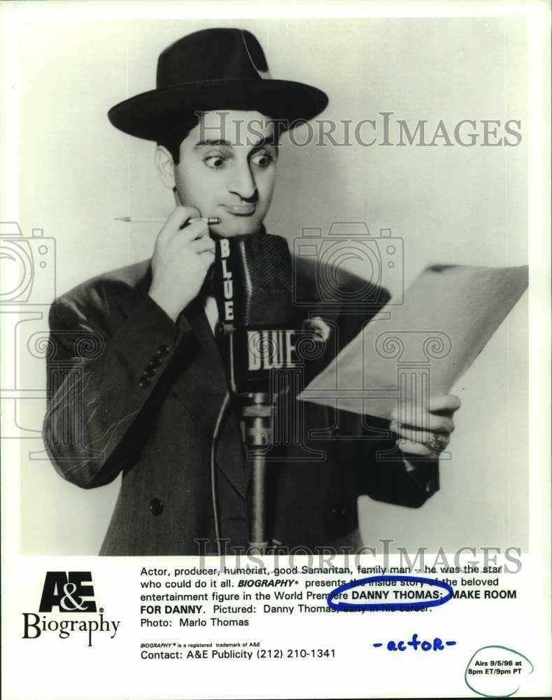 1996 Press Photo Danny Thomas Subject of Arts & Entertainment's "Biography" - Historic Images
