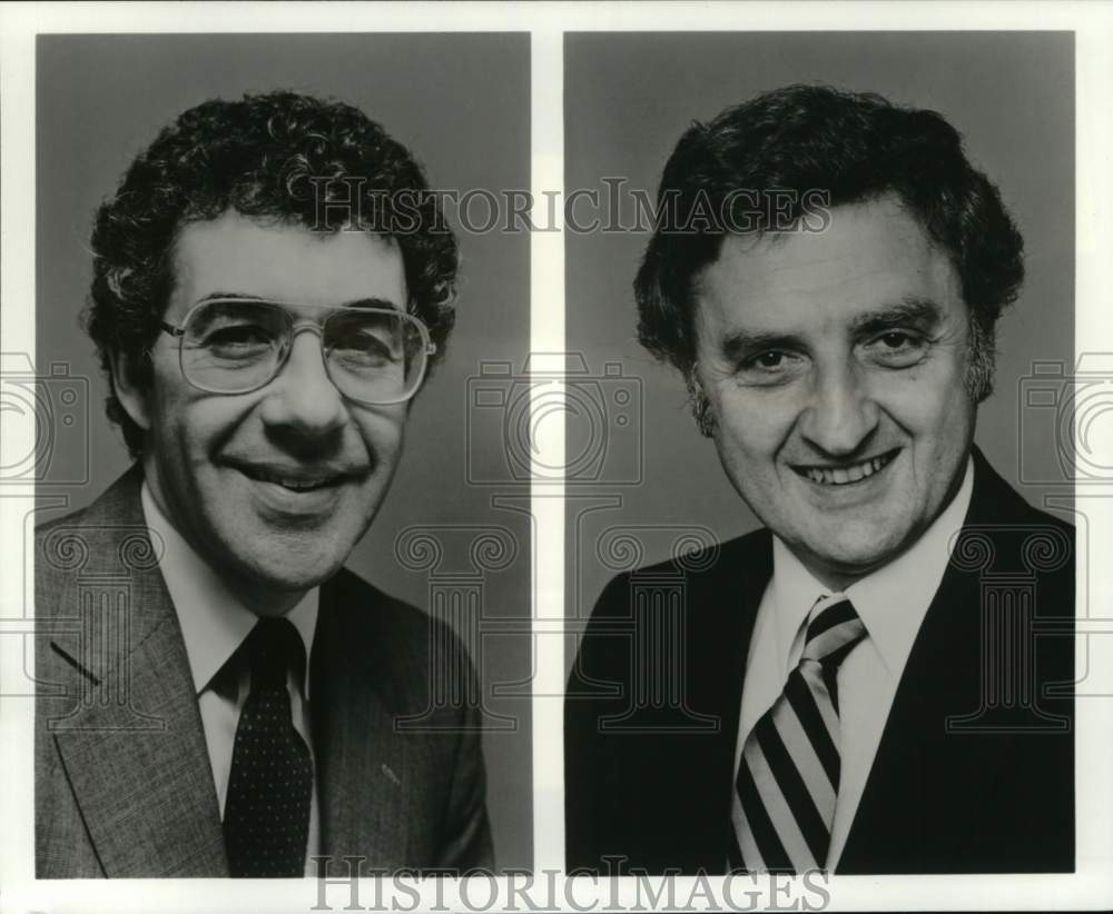 Press Photo Al Vecchione and Lester Crystal of "MacNeil/Lehrer Newshour" - Historic Images