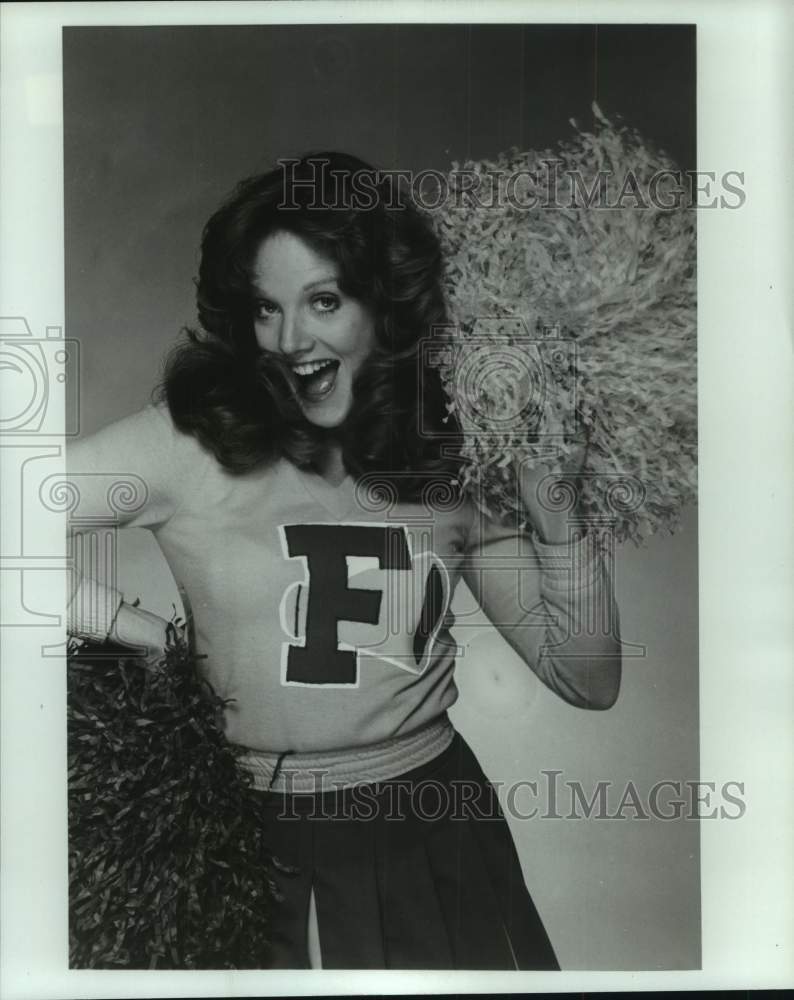 1979 Press Photo Susanna Dalton, actress, plays the part of a cheerleader. - Historic Images