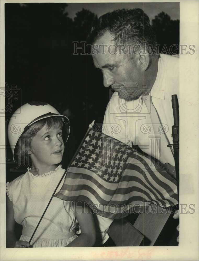 1958 Bill Dalton Tells Candy Jo Barker History of Flag-Historic Images