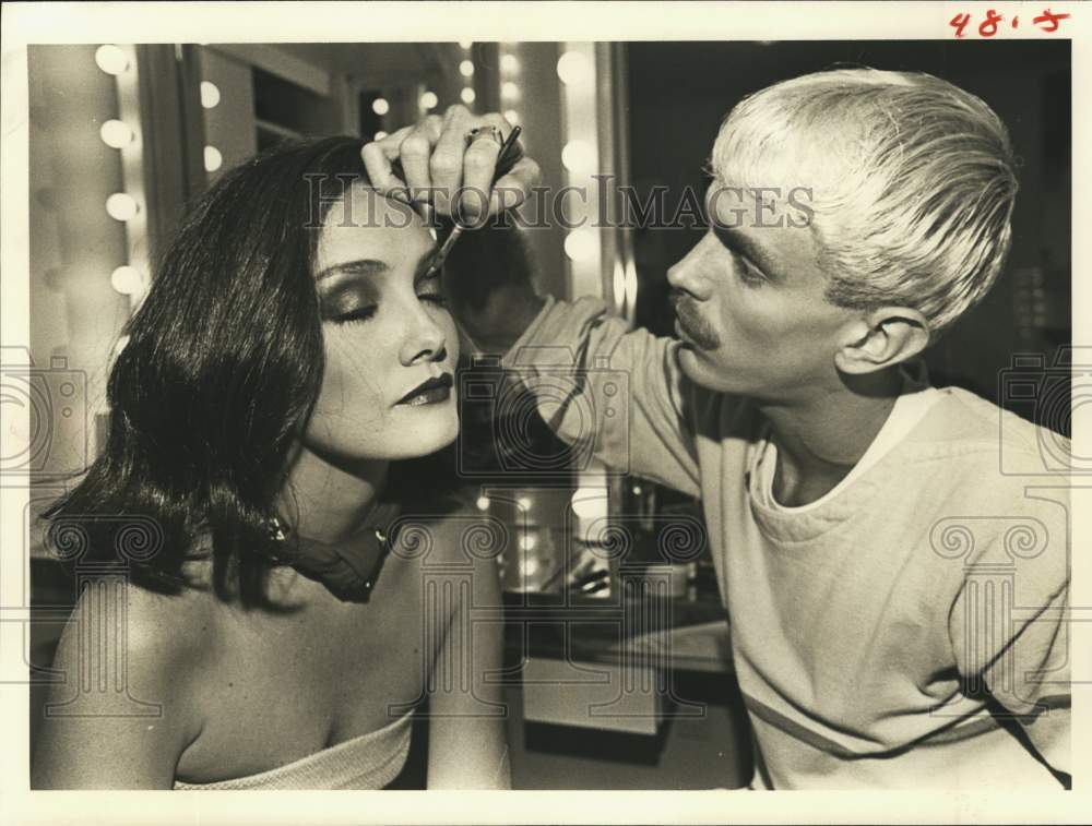 1983 Press Photo Makeup artist Michael Edward Erickson &amp; Diana Tatum Hakim - Historic Images