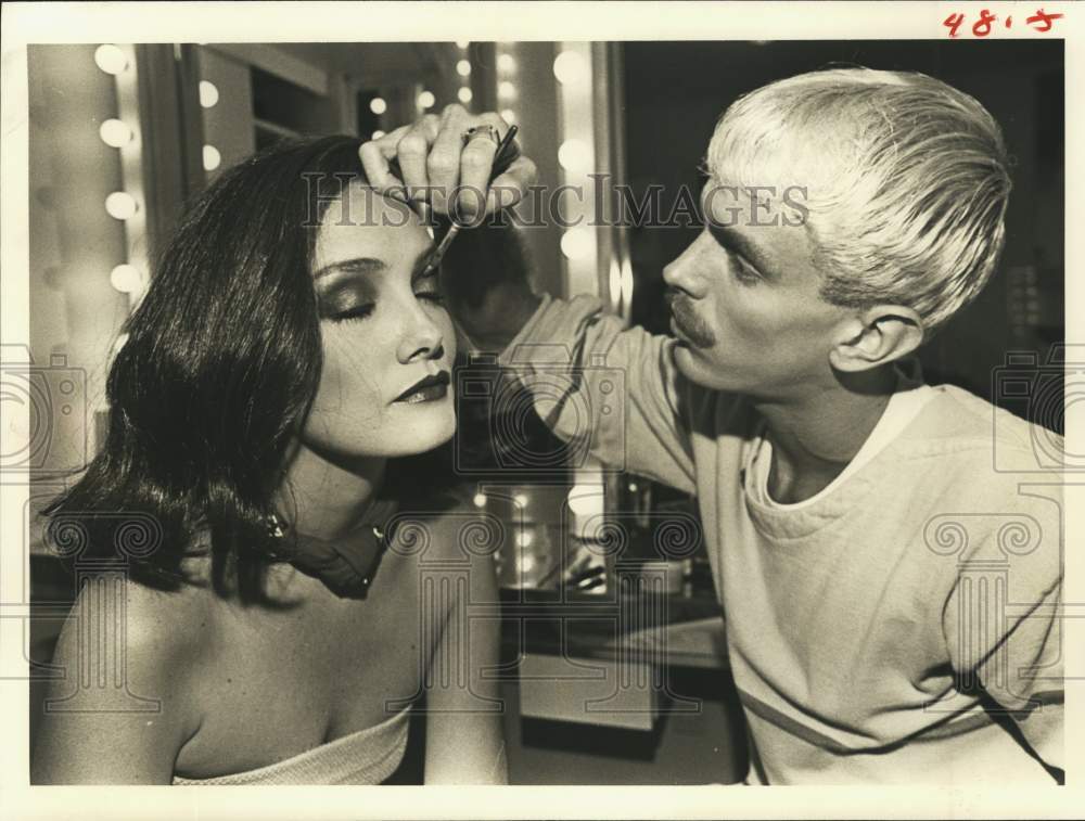 1983 Press Photo Makeup artist Michael Edward Erickson & Diana Tatum Hakim - Historic Images