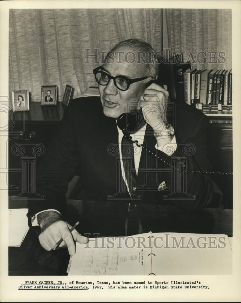 1962 Press Photo Frank Gaines Jr., Sports Illustrated, Silver Anniversary- Historic Images