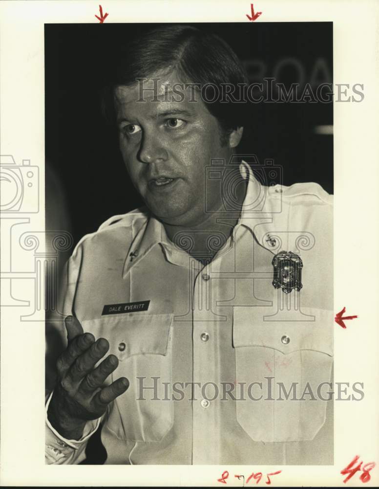 1979 Press Photo Fire Department&#39;s Dale Everitt, Houston - Historic Images