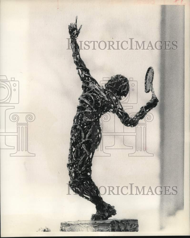 1970 Press Photo Sculpture by Ruthie Defalco of Richard Finger, Houston - Historic Images