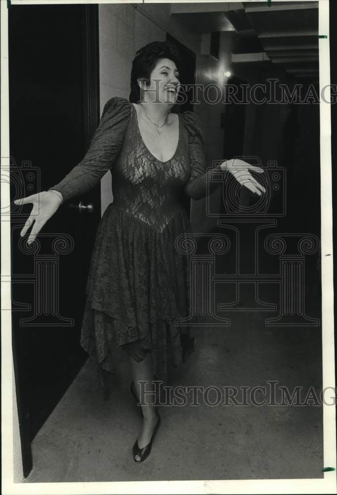 1985 Press Photo Alley Theater stage manager Cathy Fank - Historic Images