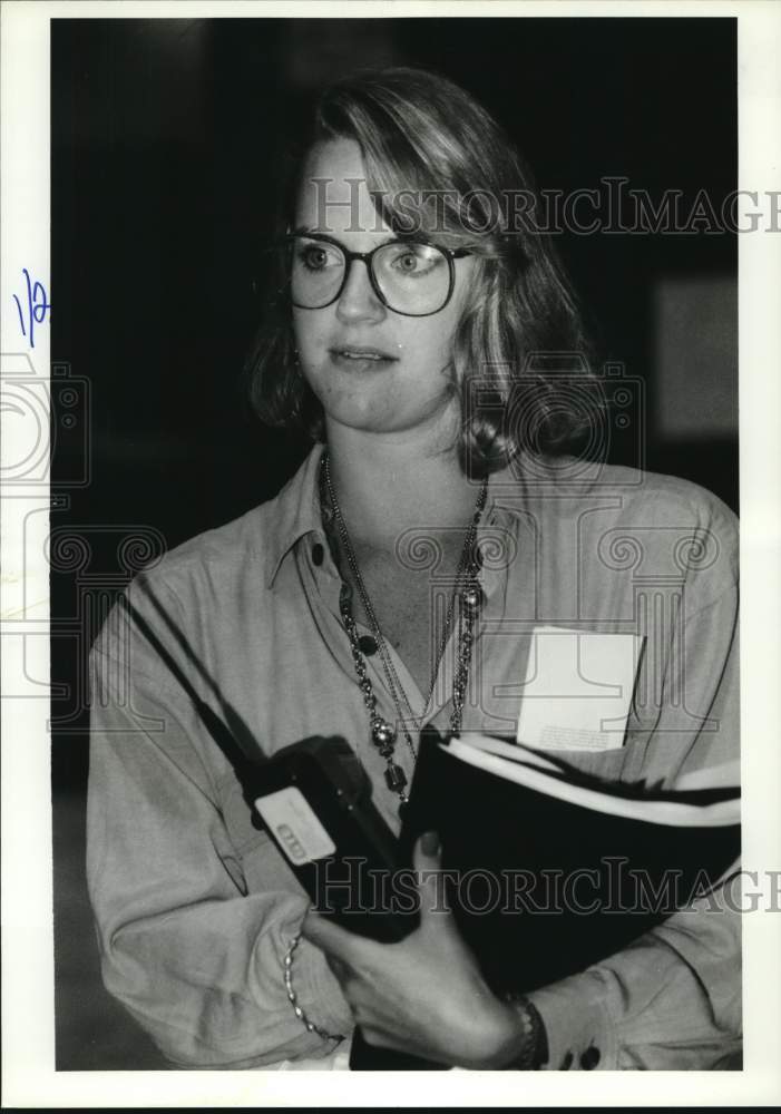 1990 Press Photo Jennifer Donaldson, daughter of ABC&#39;s news anchor Sam Donaldson - Historic Images