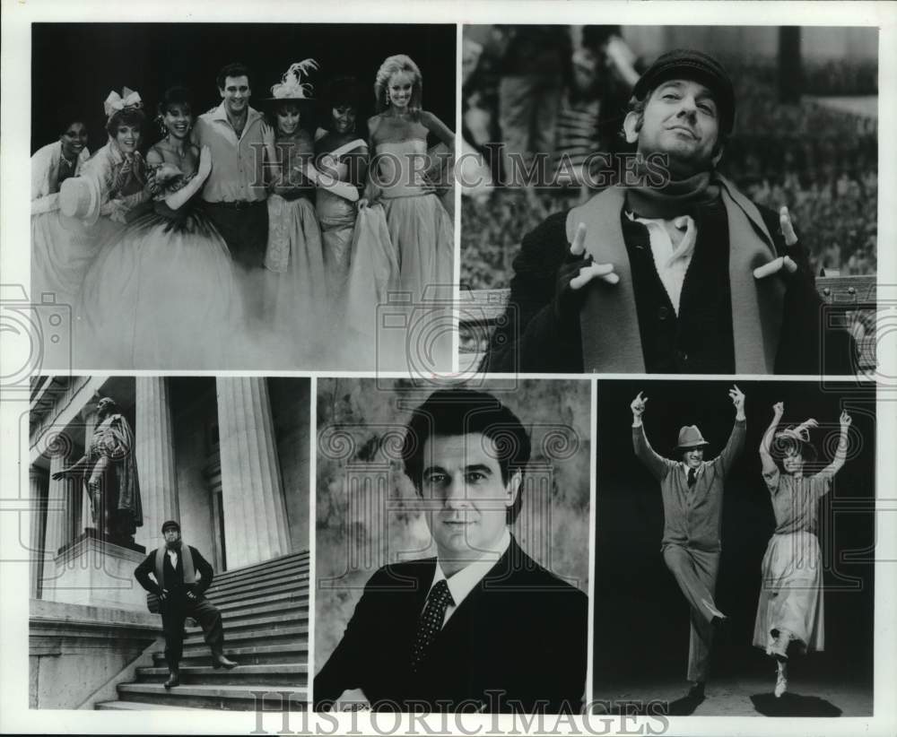 1985 Press Photo Tenor Placido Domingo with co-stars - Historic Images