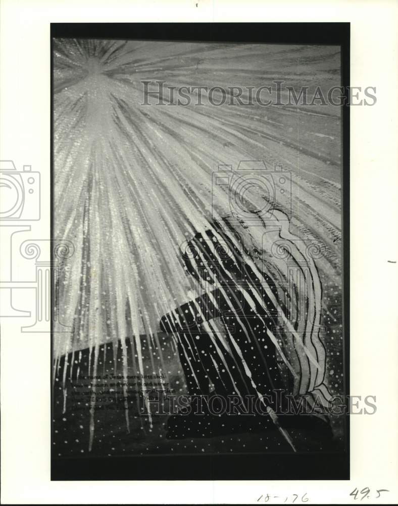 1982 Press Photo Artist Kathy Dodd's Christmas Painting, Central Texas - Historic Images