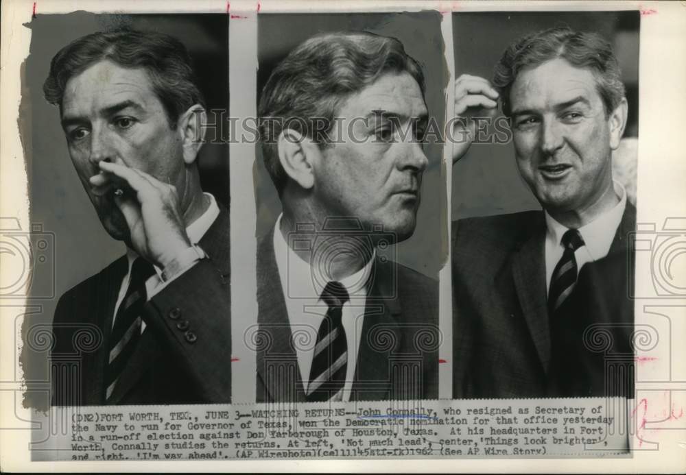 1962 Press Photo Democrat John Connolly Wins Election, Fort Worth - Historic Images