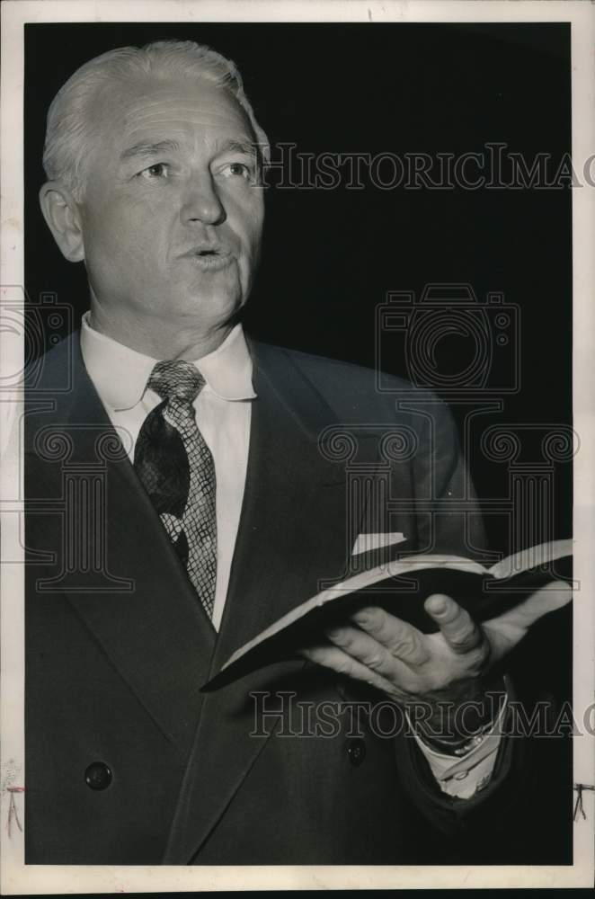 1955 Press Photo Maurice E. Turner, Industrial Chaplain, Houston - Historic Images