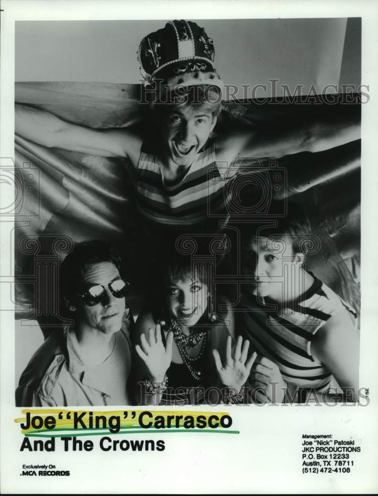 1983 Press Photo Joe &quot;King&quot; Carrasco and The Crowns - Historic Images