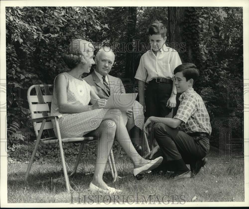 1969 Author Mary Barelli Gallagher-husband Raymond, sons Greg, Chris-Historic Images