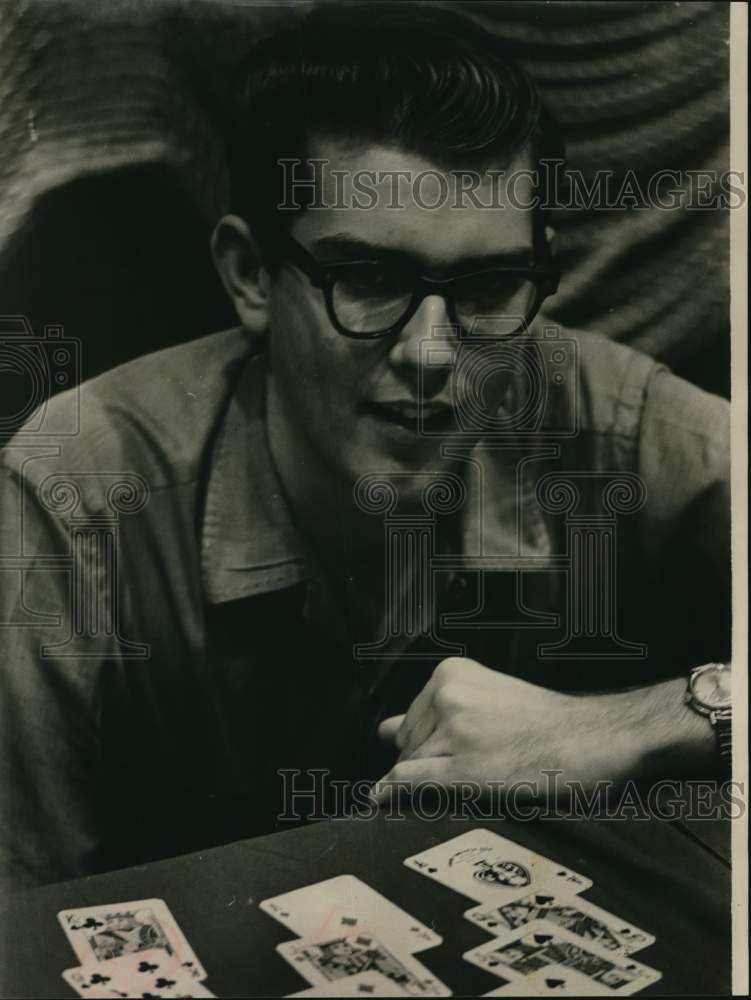 1964 Press Photo Mickey Finch, youngest Life Master of contract bridge - TX - Historic Images