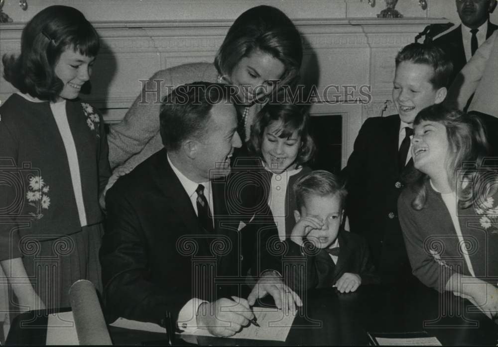 1966 Lloyd Hand, wife Ann, and children-U.S. Chief of Protocol-Historic Images