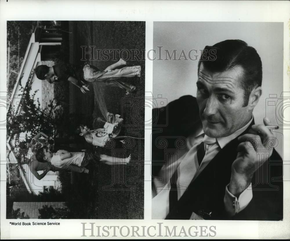 1969 Astronaut Dick Gordon - He and wife watch children play at home-Historic Images