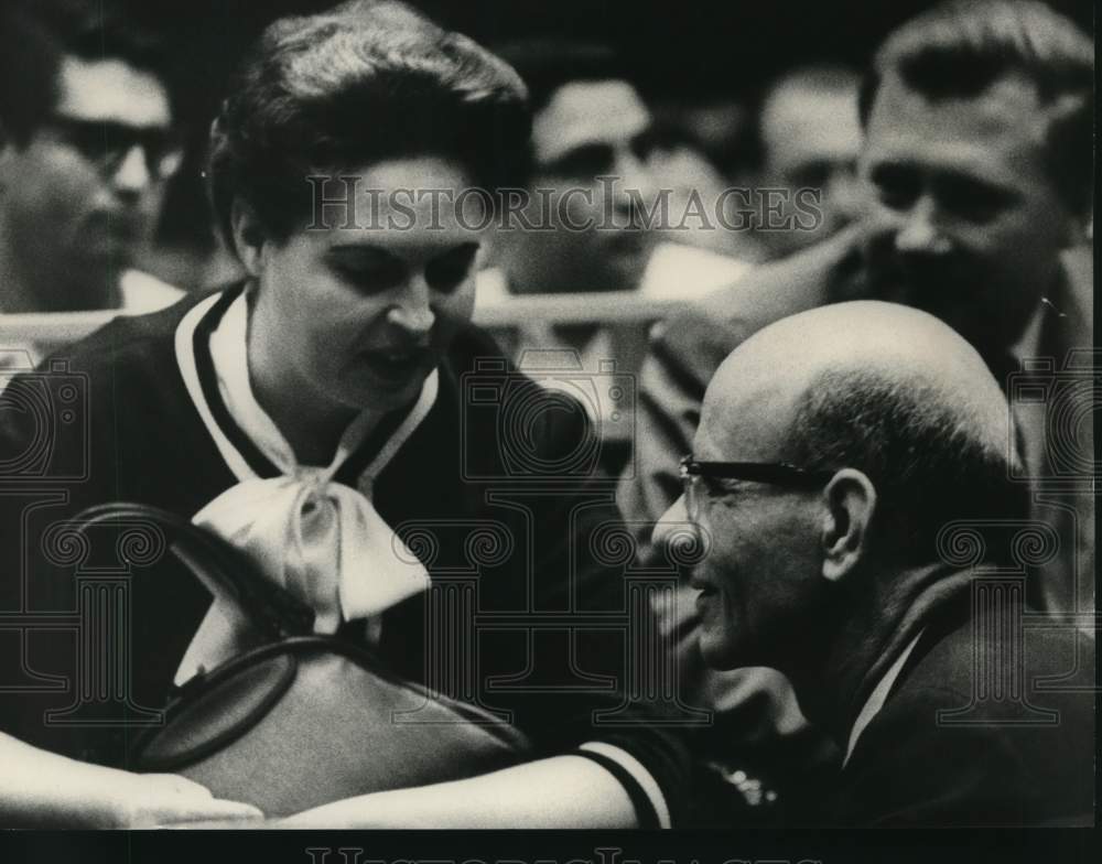 1964 Sam Hoover talks with woman at trial-Historic Images