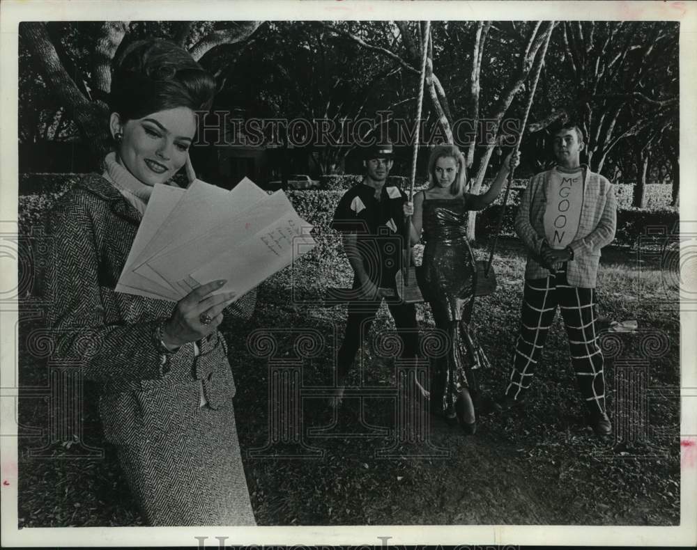 1965 Mrs. David Hartman and actors rehearse play-Historic Images