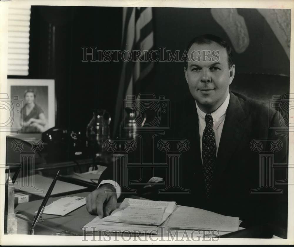 1958 Robert C. Hill U.S. Ambassador to Mexico at his desk-Historic Images