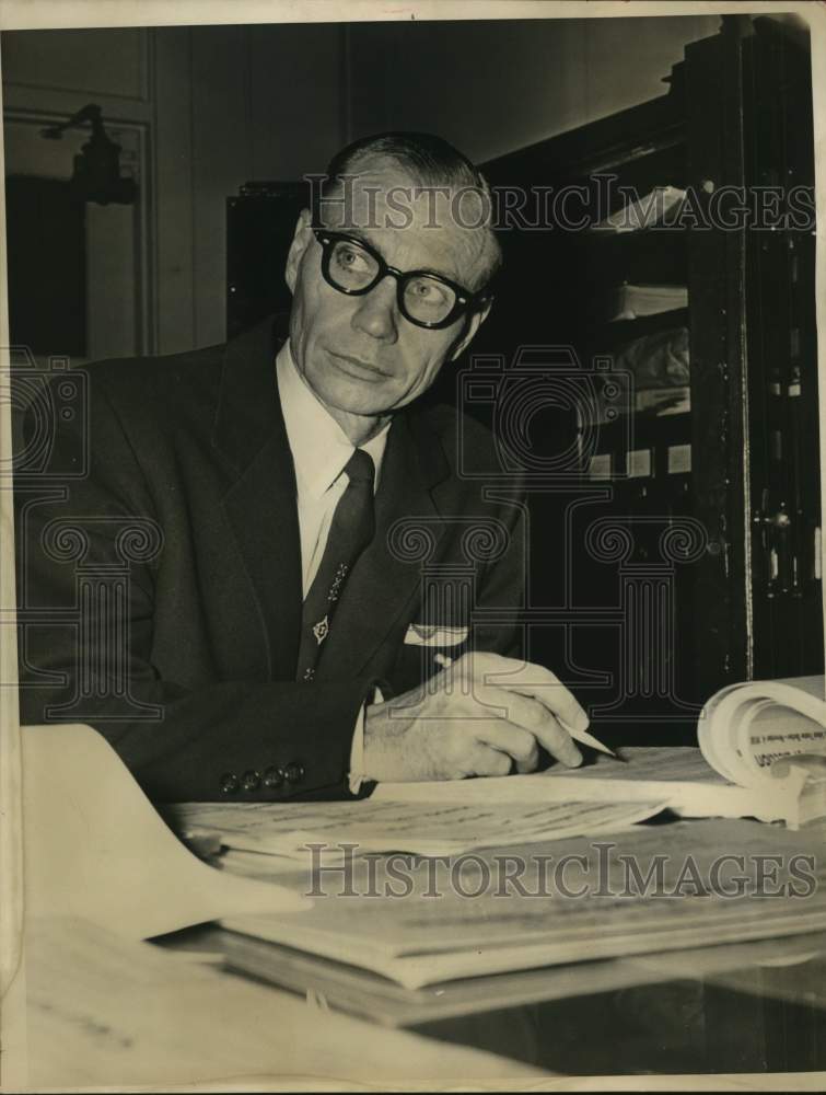 1959 Fred Hooey works at his desk-Historic Images