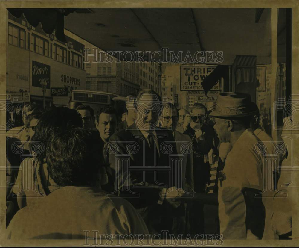1968 Vice President Hubert Humphrey in a visit to downtown Houston-Historic Images