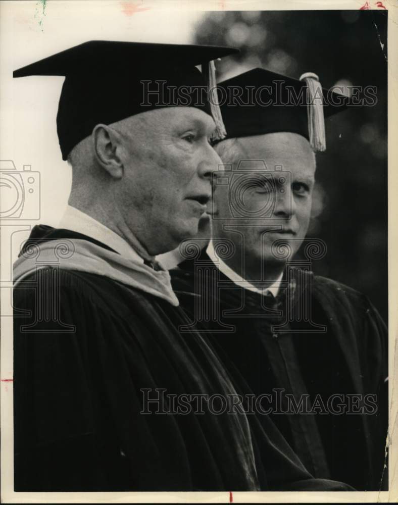 1962 Rice University president Dr. William Houston at graduation-Historic Images