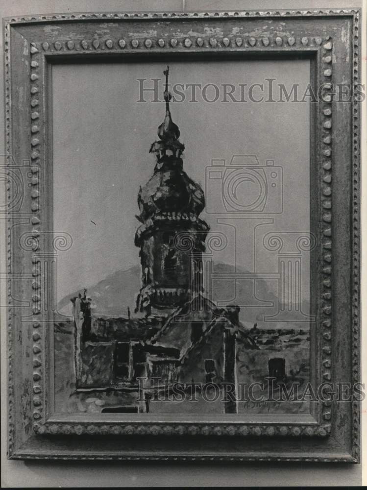 1964 Richard Stout's sketch of European church-Historic Images