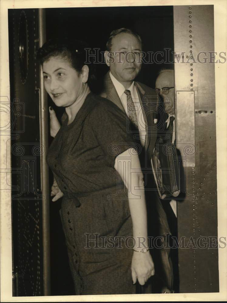 1957 Immanuel Olshan leaves court - guilty of tax evasion-Historic Images