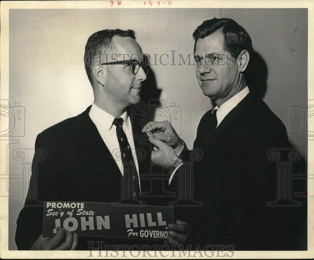 1968 Paul Pressler with TX Gubernatorial candidate John Hill-Historic Images