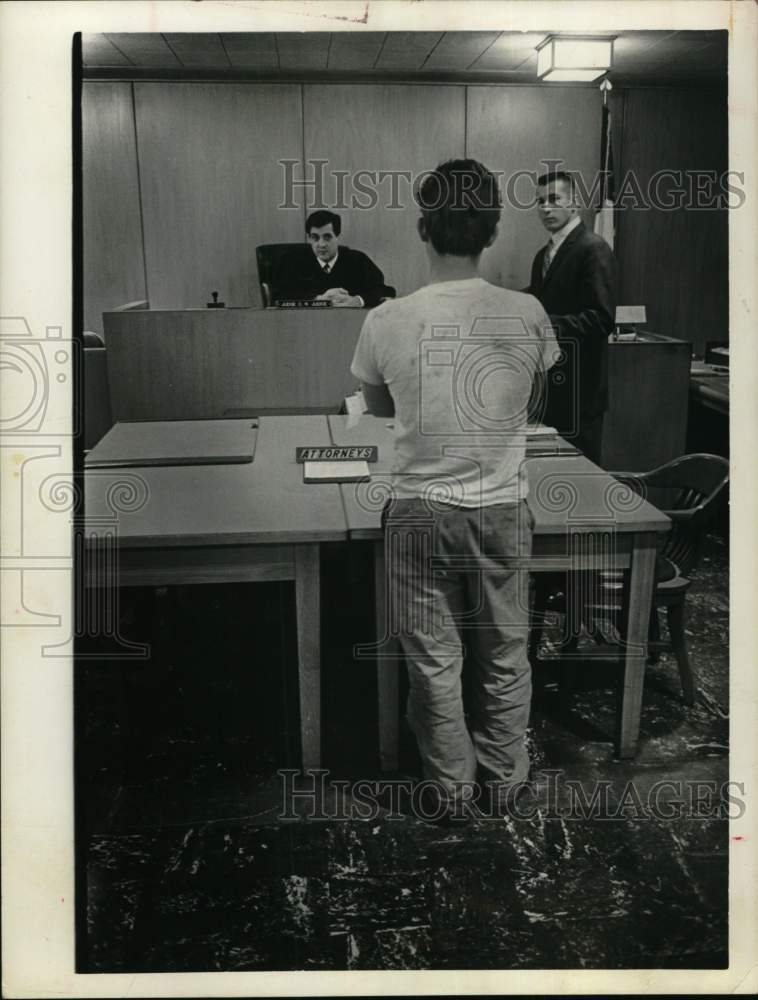 1966 Judge C.R. Judice in courtroom in Houston, Texas, group-Historic Images