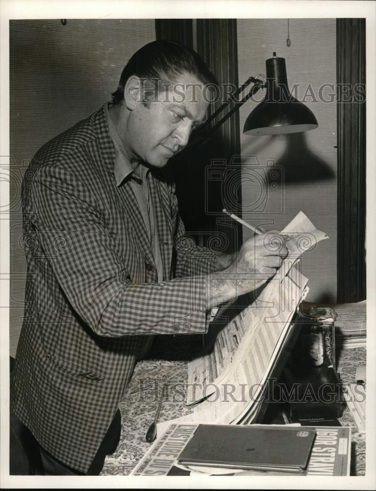 1967 Composer Leon Kirchner works on his music at his home in MA.-Historic Images