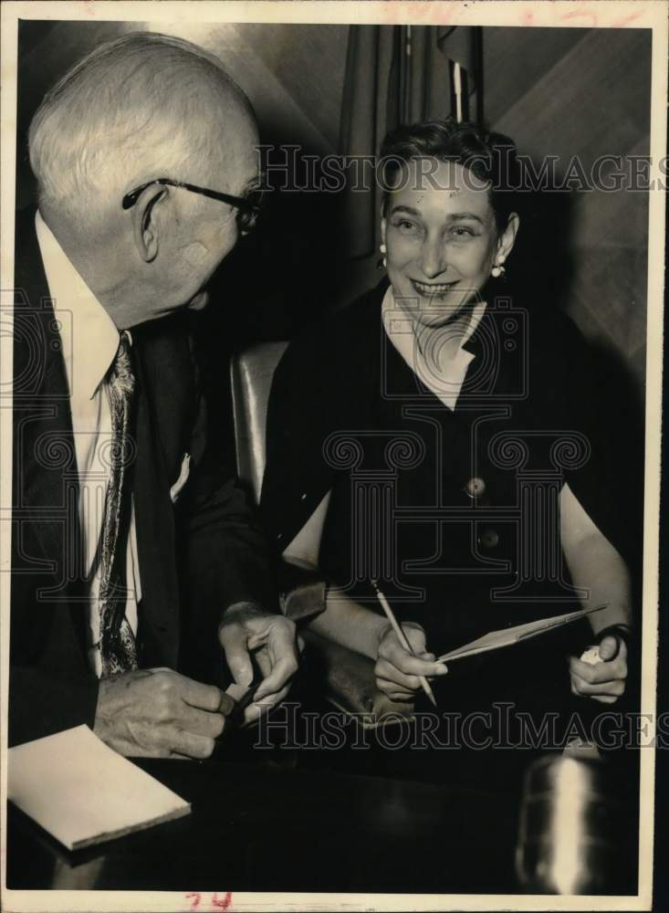 1957 Houston Mayor Oscar Holcombe &amp; Secretary-Historic Images