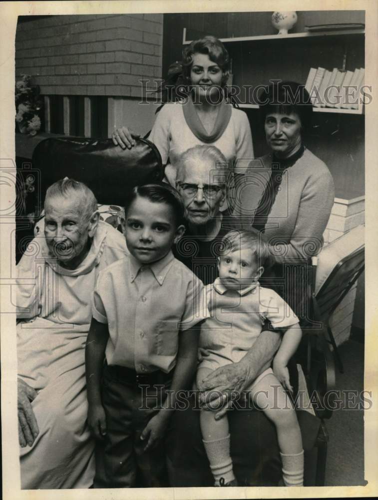 1968 Mary Jane King Observing 100th Birthday with Family Members-Historic Images