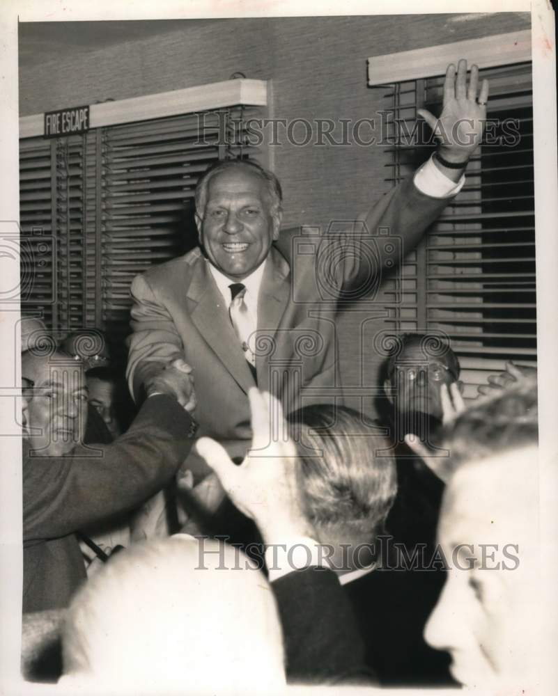 1957 Governor Goodwin J. Knight of California Cheered by Supporters-Historic Images