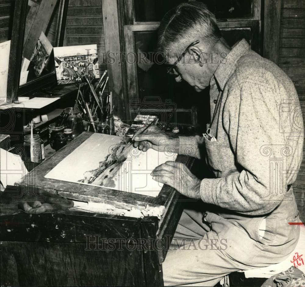 1966 Painter H.O. Kelly at His Desk-Historic Images